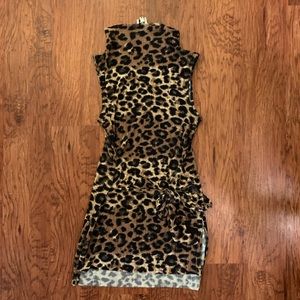 NWT Leopard tunic mock neck